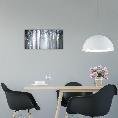 Reloj de cristal horizontal Niebla en el bosque