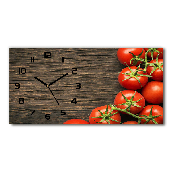 Reloj rectangular Tomates en madera