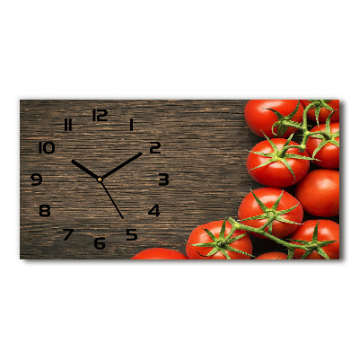 Reloj rectangular Tomates en madera