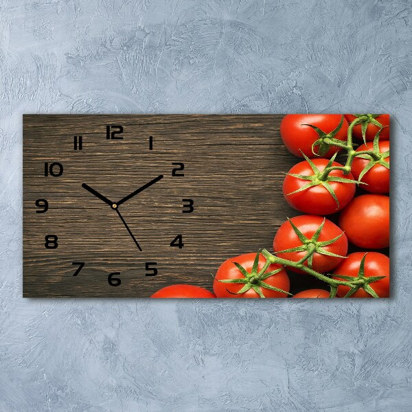 Reloj rectangular Tomates en madera