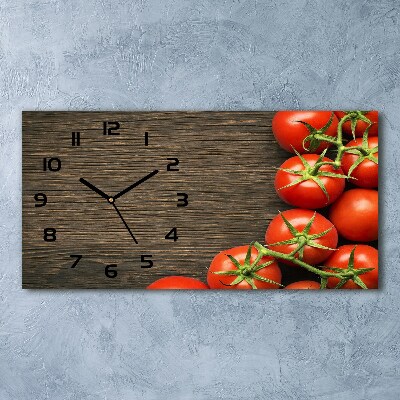 Reloj rectangular Tomates en madera