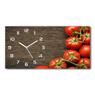 Reloj rectangular Tomates en madera