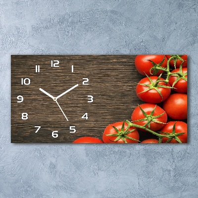 Reloj rectangular Tomates en madera