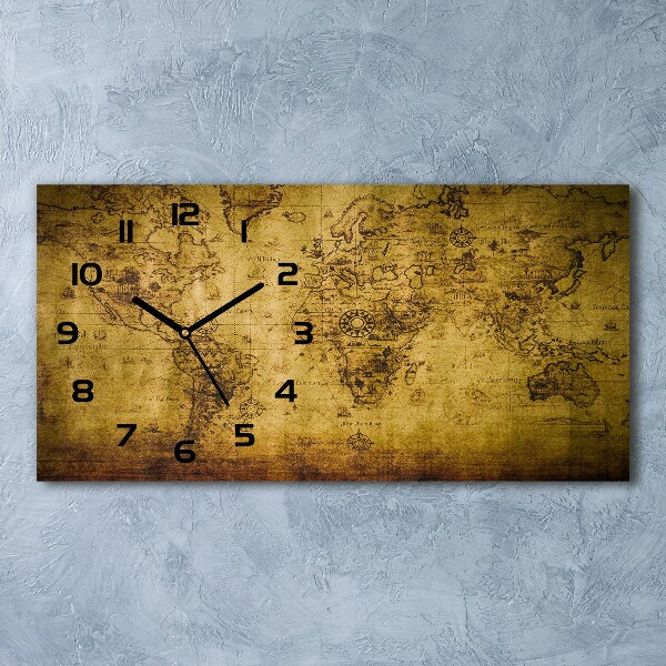 Reloj de cristal horizontal Mapa del viejo mundo