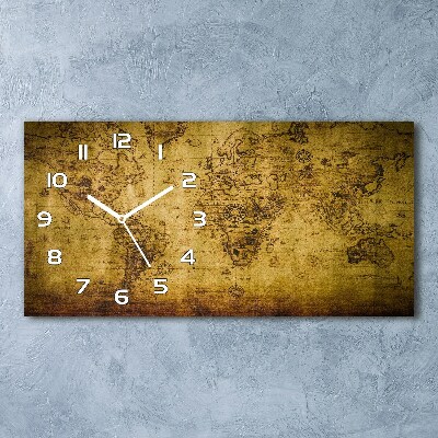 Reloj de cristal horizontal Mapa del viejo mundo