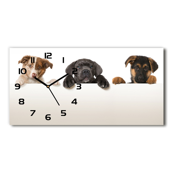 Reloj rectangular Tres cachorros