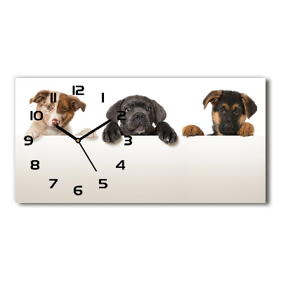 Reloj rectangular Tres cachorros