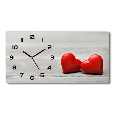 Reloj horizontal Corazones en madera