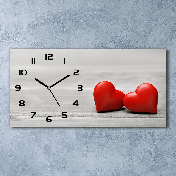 Reloj horizontal Corazones en madera