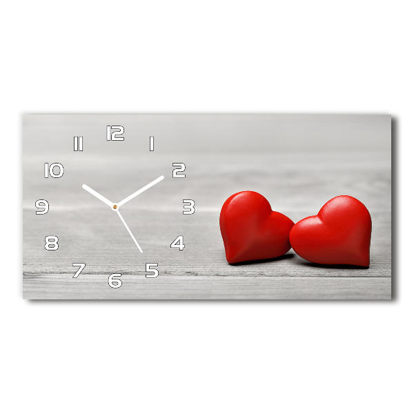 Reloj horizontal Corazones en madera