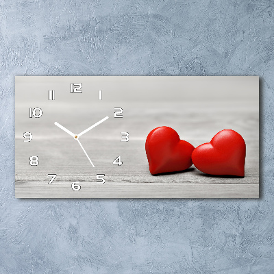 Reloj horizontal Corazones en madera