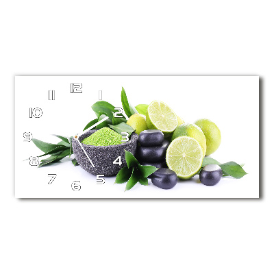 Reloj de cristal horizontal Limas y piedras