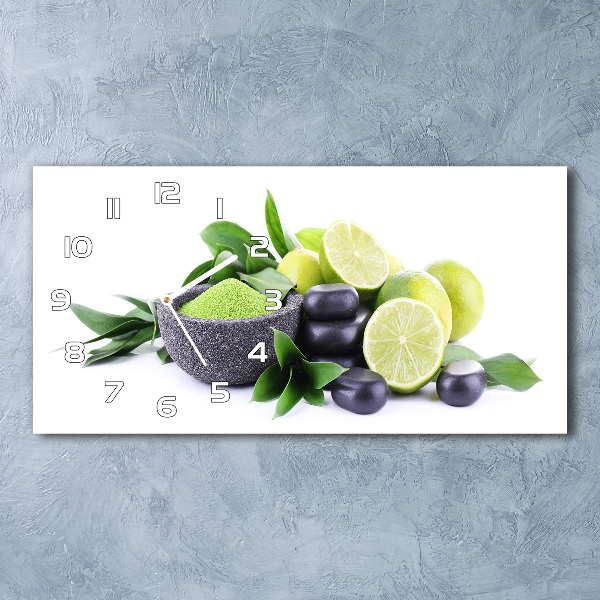 Reloj de cristal horizontal Limas y piedras