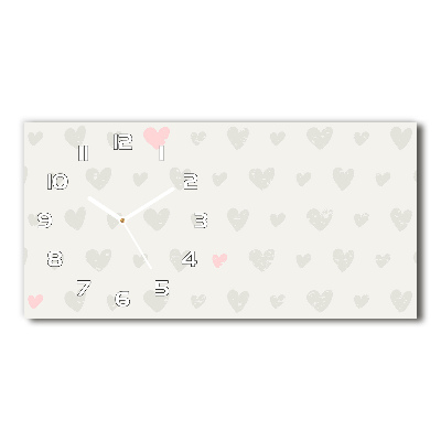 Reloj de cristal horizontal Fondo de corazones