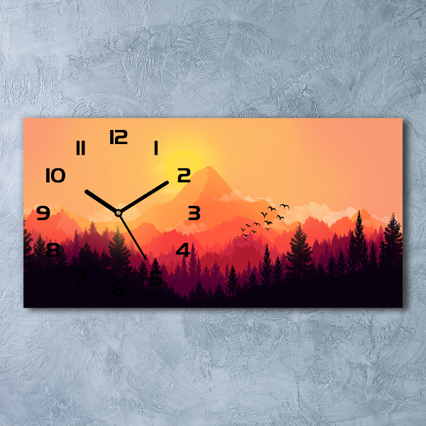 Reloj de cristal horizontal Paisaje de montaña