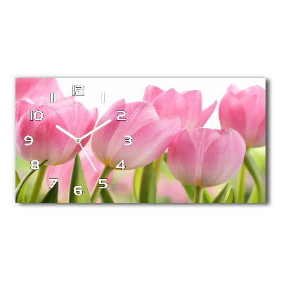 Reloj rectangular Tulipanes rosados