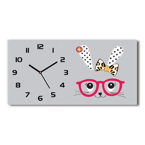 Reloj horizontal Conejo con gafas