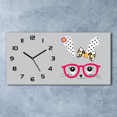 Reloj horizontal Conejo con gafas