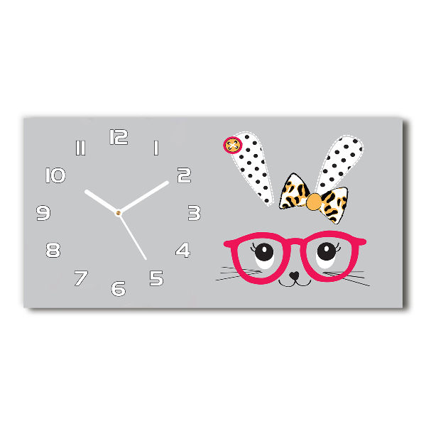 Reloj horizontal Conejo con gafas
