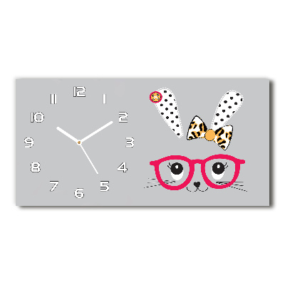 Reloj horizontal Conejo con gafas