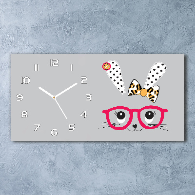 Reloj horizontal Conejo con gafas