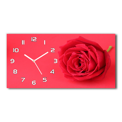 Reloj de cristal horizontal Rosa roja