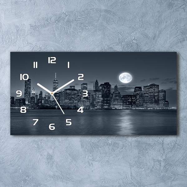 Reloj rectangular Nueva york de noche