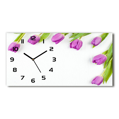 Reloj horizontal Tulipanes morados