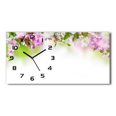 Reloj de cristal horizontal Flores de primavera