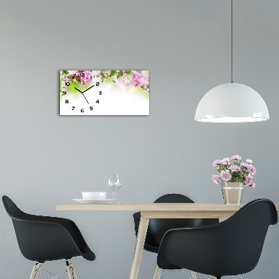 Reloj de cristal horizontal Flores de primavera