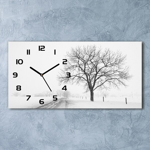Reloj rectangular Árbol en invierno