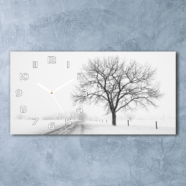 Reloj rectangular Árbol en invierno