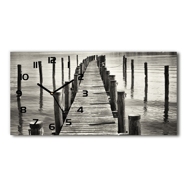 Reloj horizontal Muelle de madera