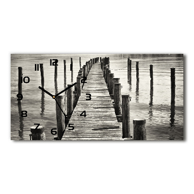 Reloj horizontal Muelle de madera