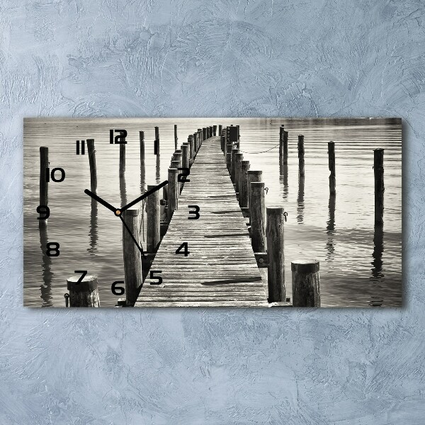 Reloj horizontal Muelle de madera