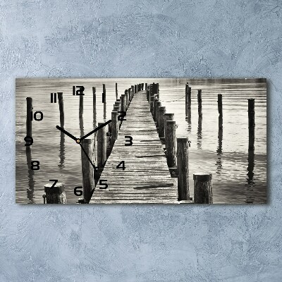 Reloj horizontal Muelle de madera