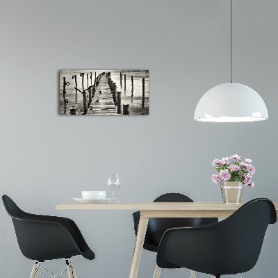 Reloj horizontal Muelle de madera