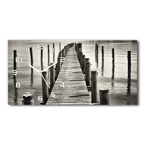 Reloj horizontal Muelle de madera