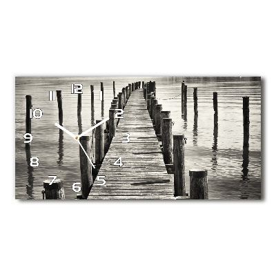 Reloj horizontal Muelle de madera