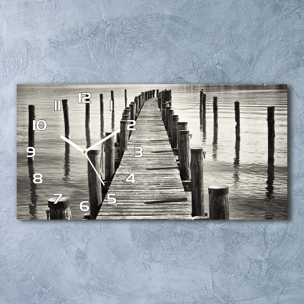 Reloj horizontal Muelle de madera