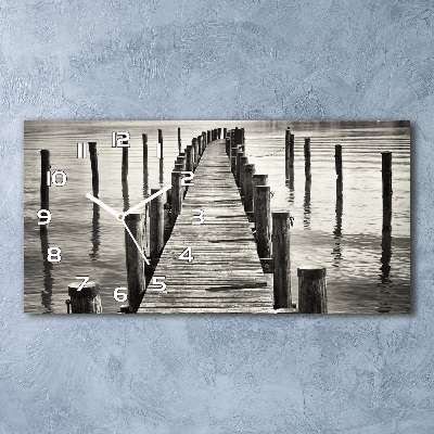 Reloj horizontal Muelle de madera