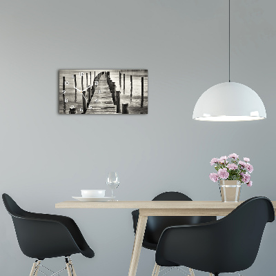 Reloj horizontal Muelle de madera