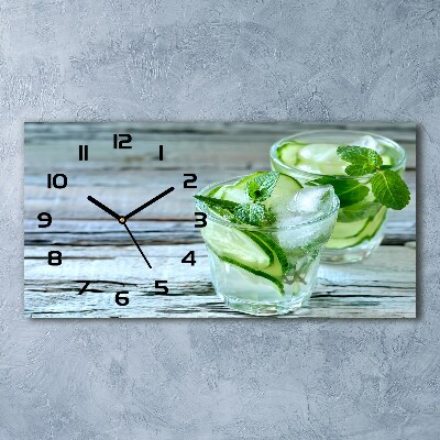 Reloj de cristal horizontal Agua de pepino