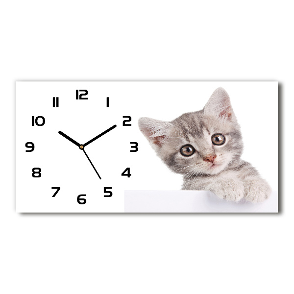 Reloj horizontal Gato gris