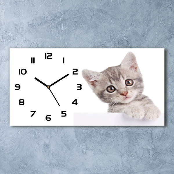 Reloj horizontal Gato gris