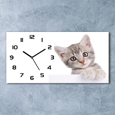 Reloj horizontal Gato gris