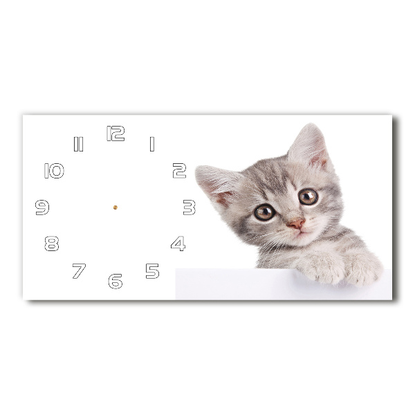Reloj horizontal Gato gris