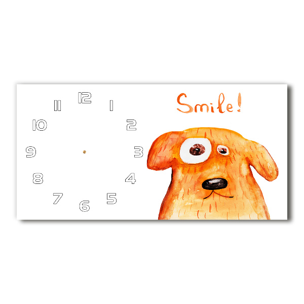Reloj de cristal horizontal Perro
