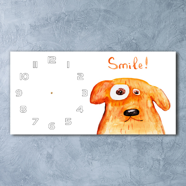 Reloj de cristal horizontal Perro