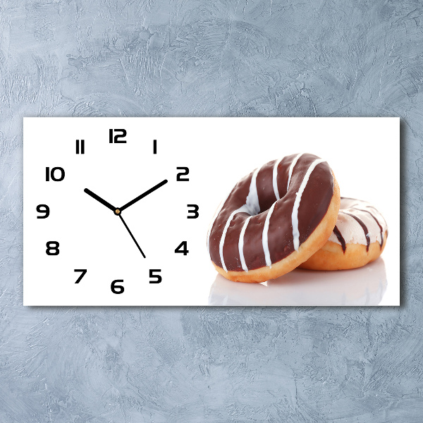 Reloj de cristal horizontal Donas de chocolate